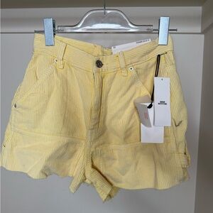 BDG Light Yellow Women Cargo Shorts